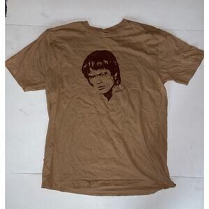 Vintage Y2K Bruce Lee shirt large brown short sleeve